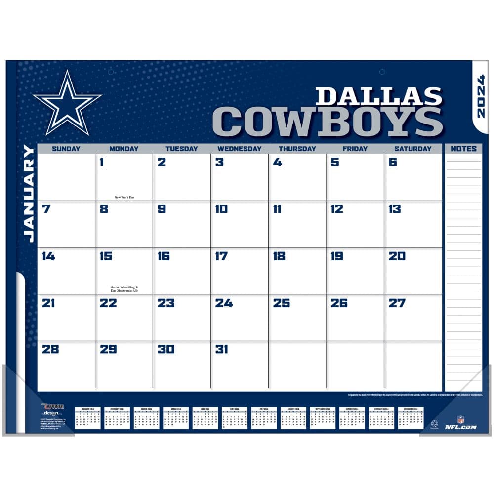 NFL Dallas Cowboys 2024 Desk Pad First Alternate Image width=&quot;1000&quot; height=&quot;1000&quot;