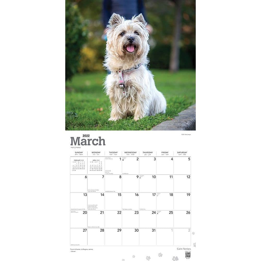 Cairn Terriers 2022 Wall Calendar - Calendars.com