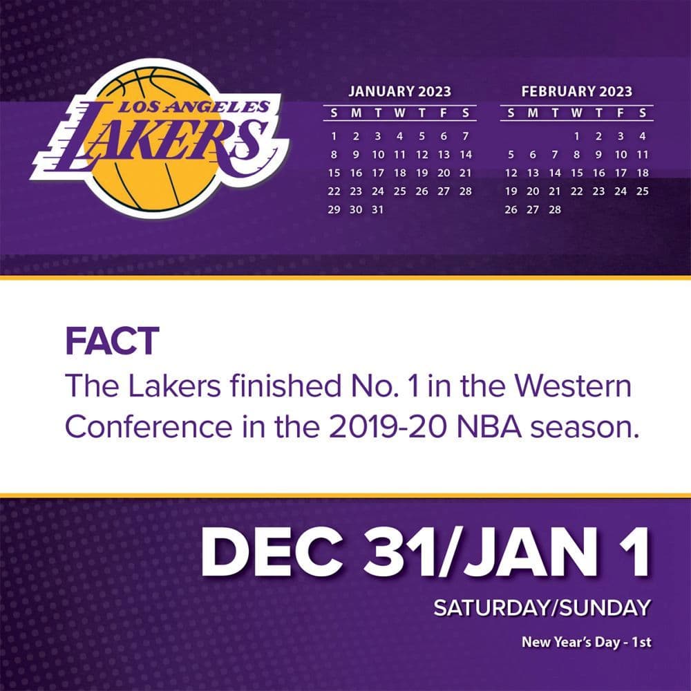 Los Angeles Lakers 2023 Desk Calendar - Calendars.com