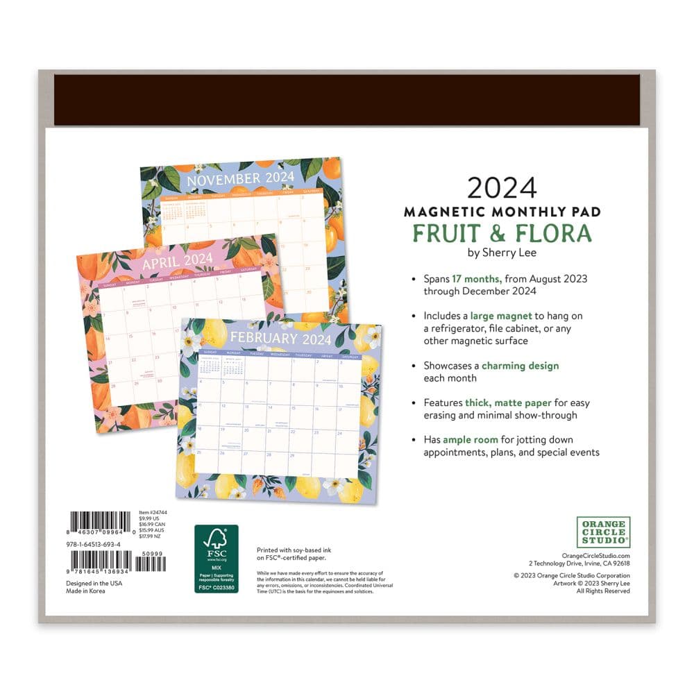 Fruit &amp; Flora Magnetic Exclusive 2024 Wall Calendar First Alternate Image width=&quot;1000&quot; height=&quot;1000&quot;