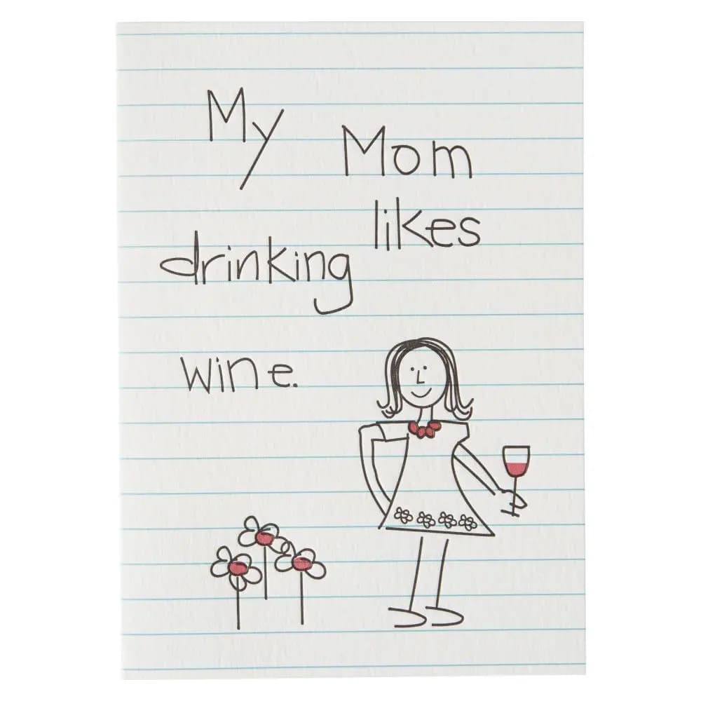 My Mom Like Drinking Wine Mother&#39;s Day Card front