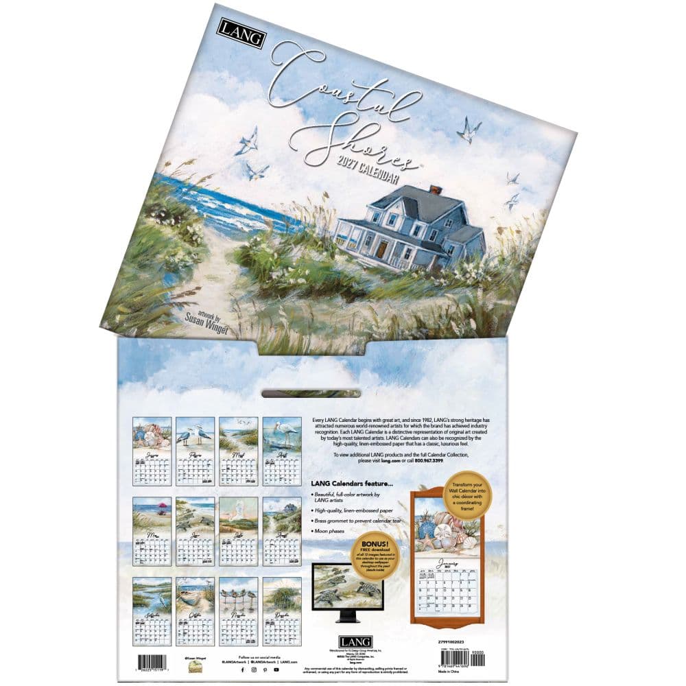 Coastal Shores 2027 Wall Calendar by Susan Winget Fourth Alternate Image