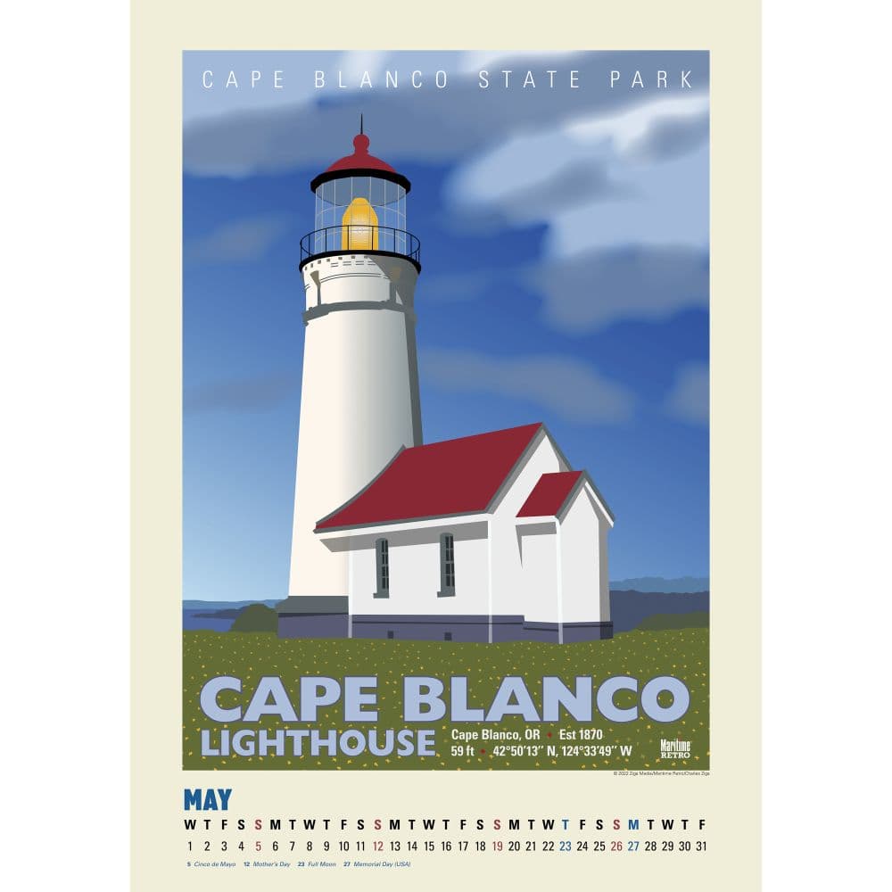 Pacific NW Lighthouses Poster 2024 Wall Calendar Third  Alternate Image width=&quot;1000&quot; height=&quot;1000&quot;
