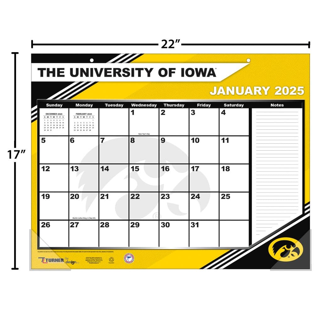 COL Iowa Hawkeyes 2025 Desk Pad Fourth Alternate Image