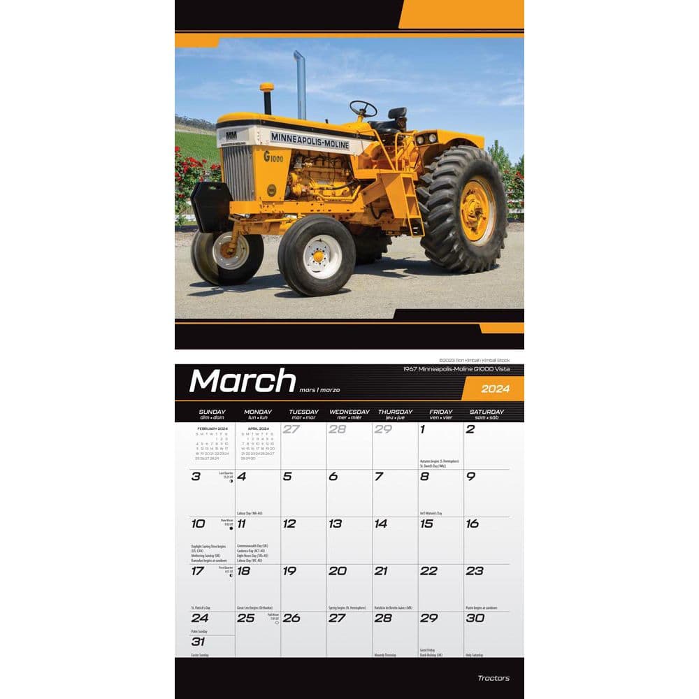 Tractors 2024 Mini Wall Calendar