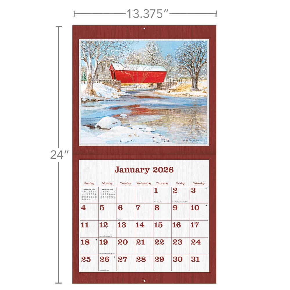 Covered Bridge 2026 Wall Calendar by Susan Knowles Jordan_ALT6