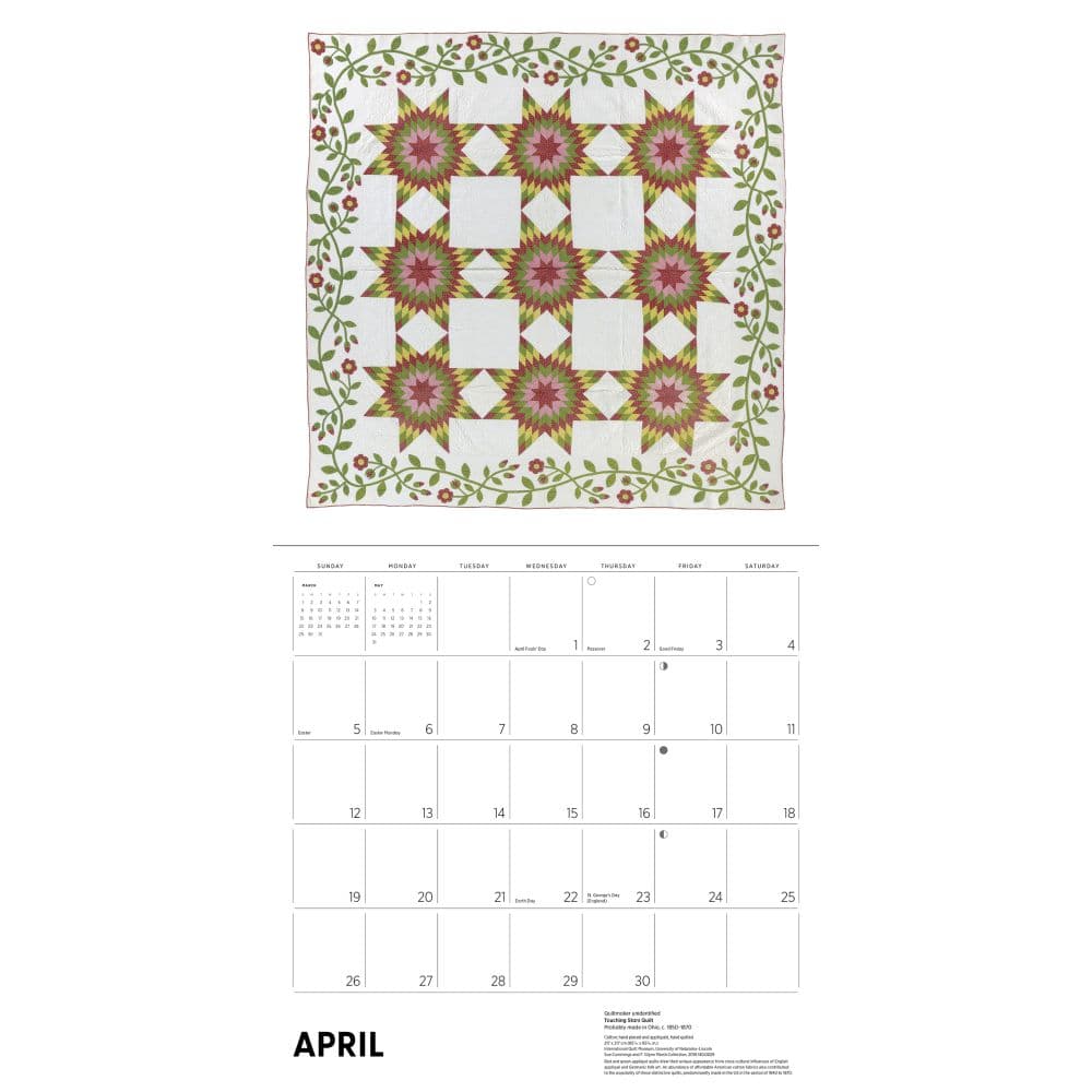 Antique Quilts 2026 Wall Calendar Sixth Alternate Image