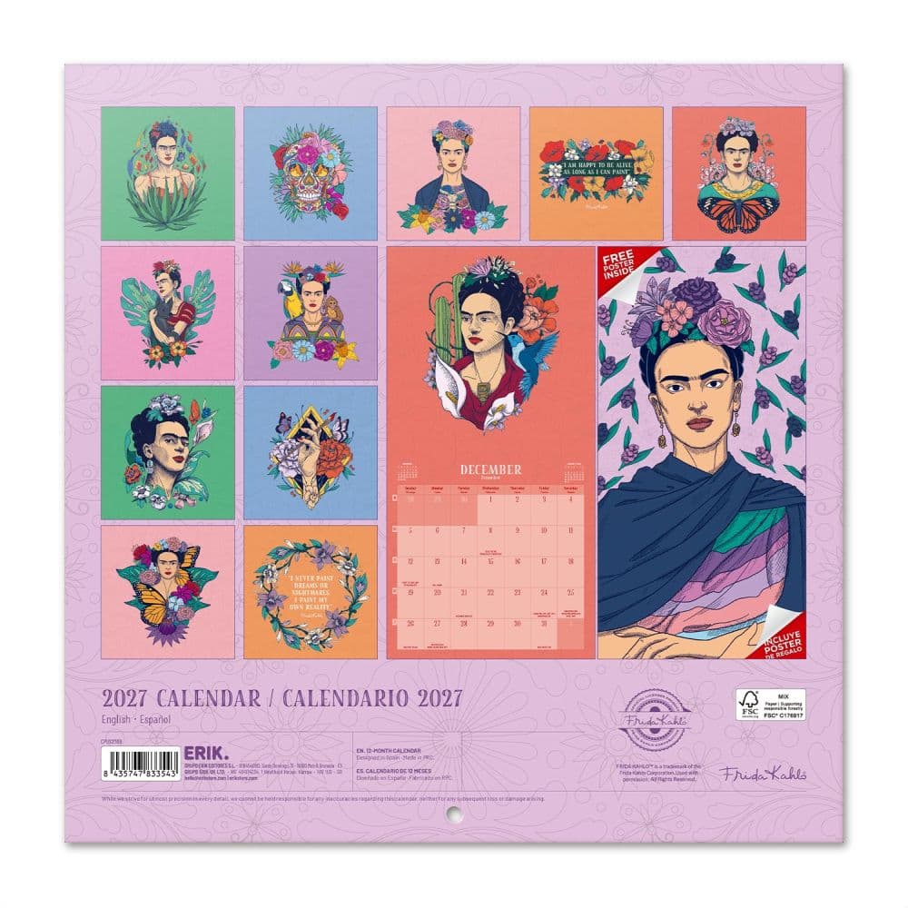 Frida Kahlo 2027 Wall Calendar First Alternate Image