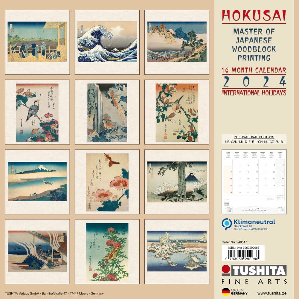 Hokusai Japanese Woodblock 2024 Wall Calendar First Alternate Image width=&quot;1000&quot; height=&quot;1000&quot;