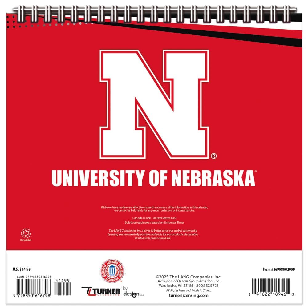 Nebraska Cornhuskers 2026 Easel Desk Calendar First Alternate Image