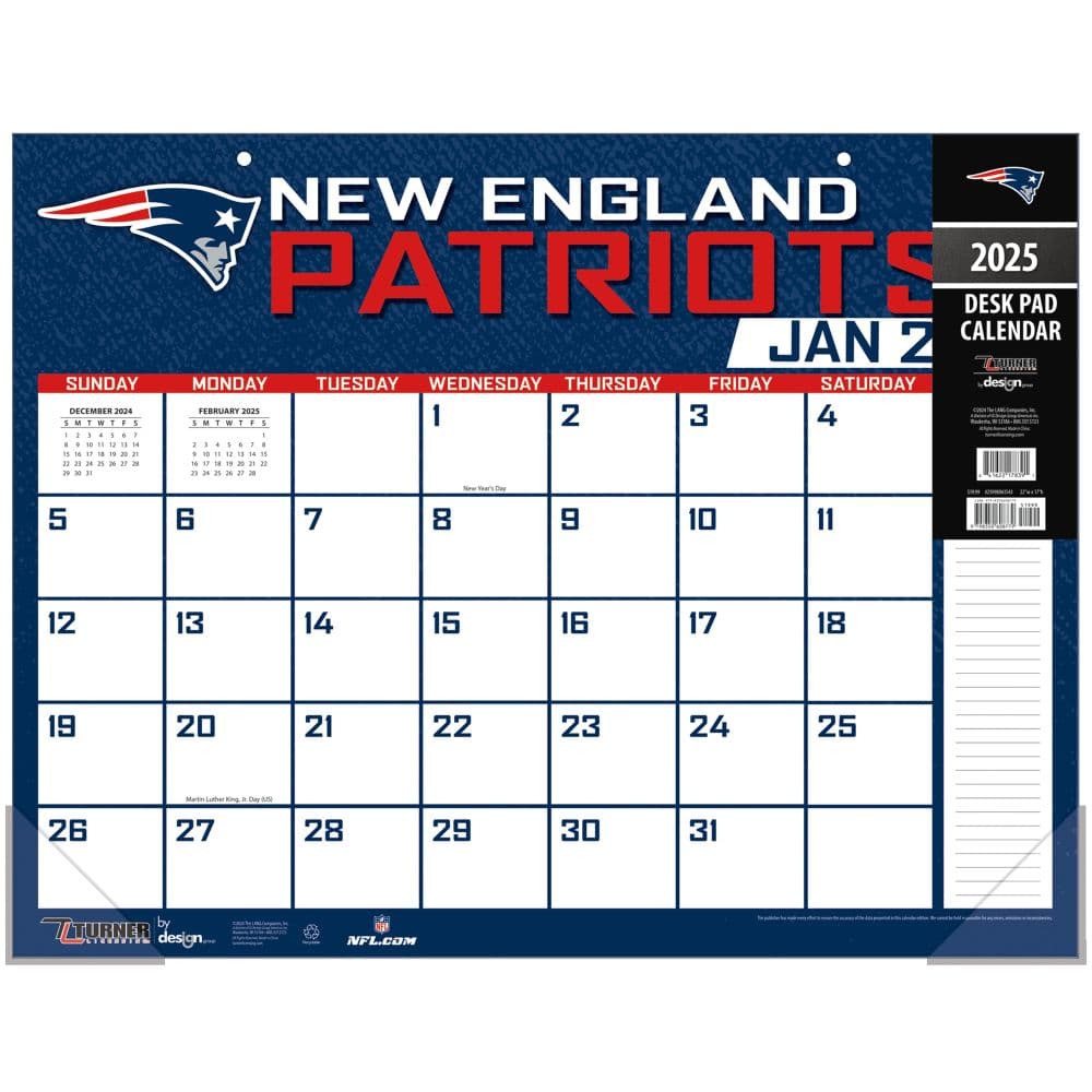 NFL New England Patriots 2025 Desk Pad Main Image