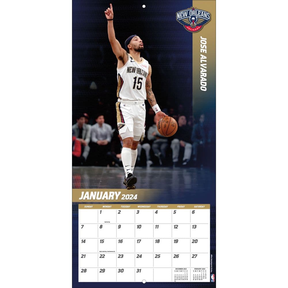 New Orleans Pelicans 2024 Wall Calendar