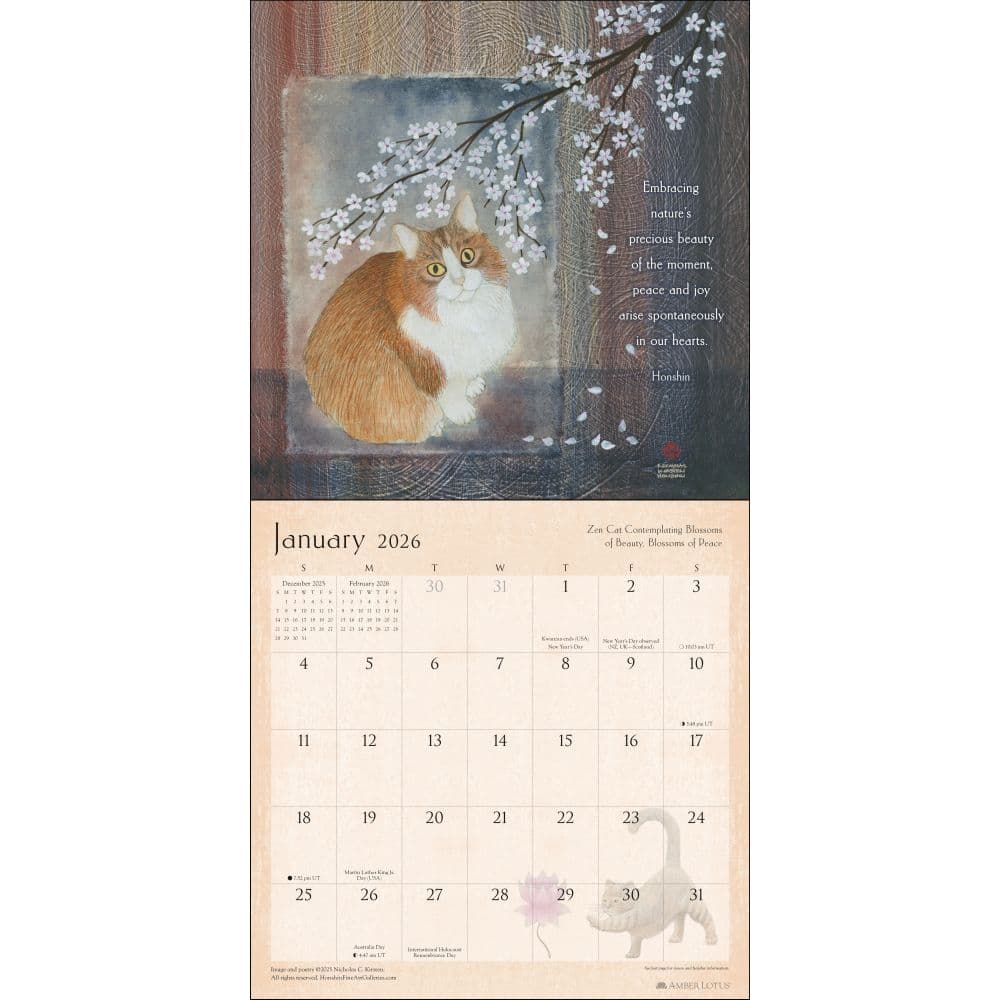 Zen Cat 2026 Wall Calendar Second Alternate Image