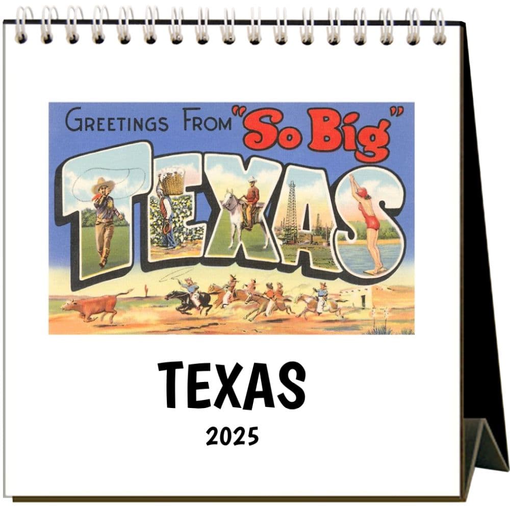 Nostalgic Texas 2025 Easel Desk Calendar
