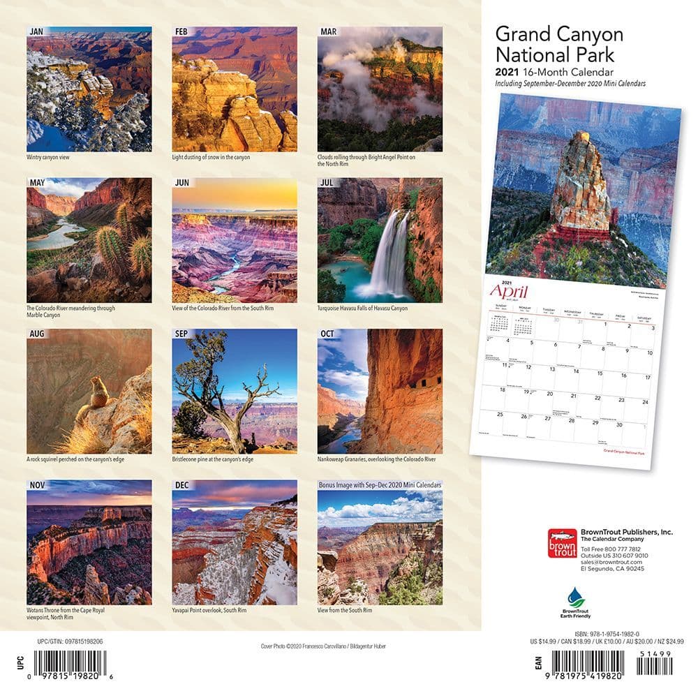 Grand Canyon Natl Park Wall Calendar