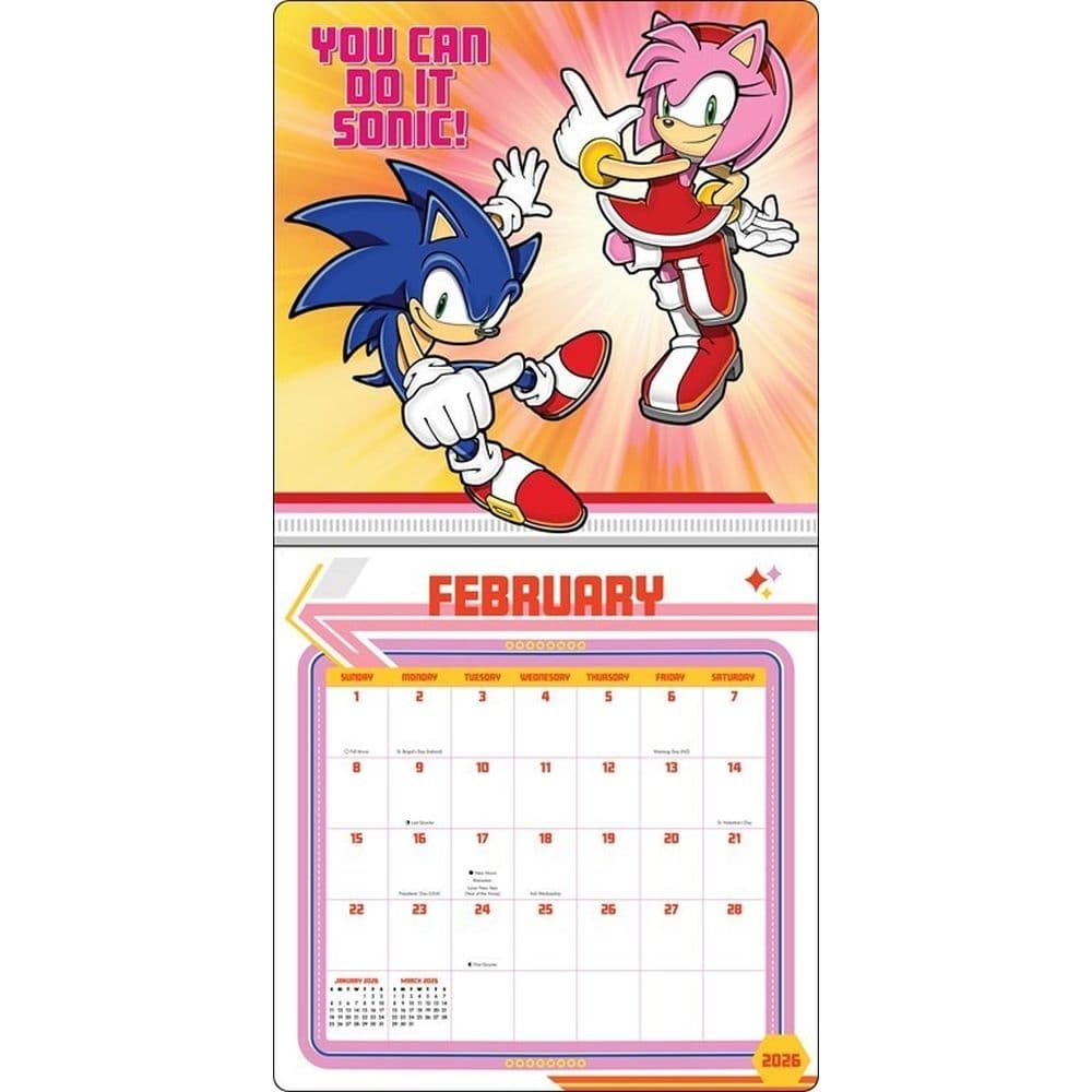 Sonic the Hedgehog 2026 Wall Calendar Second Alternate Image