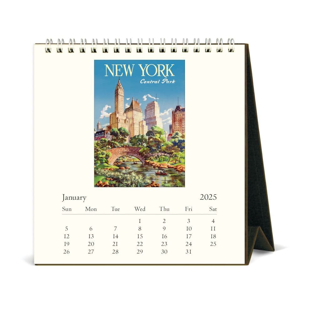 New York Art 2025 Easel Desk Calendar interior image grid