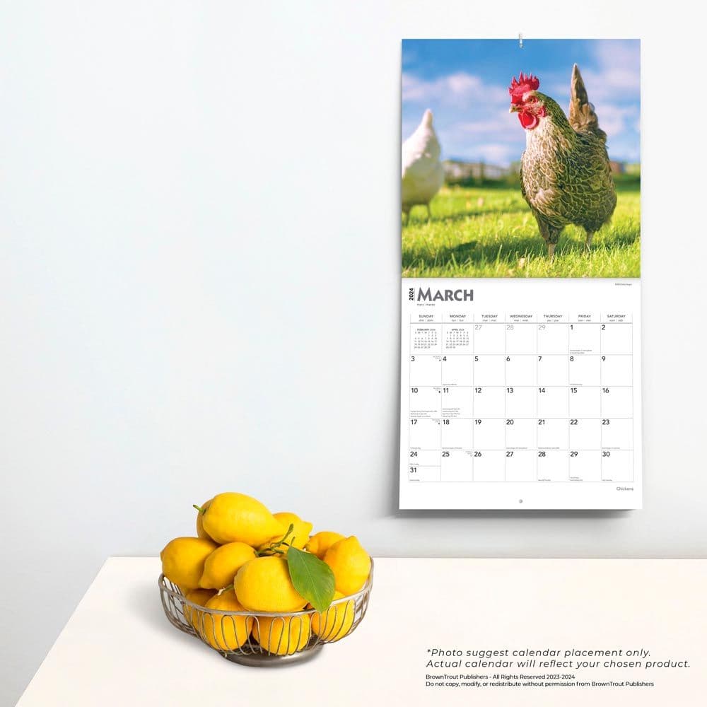 Chickens 2024 Wall Calendar