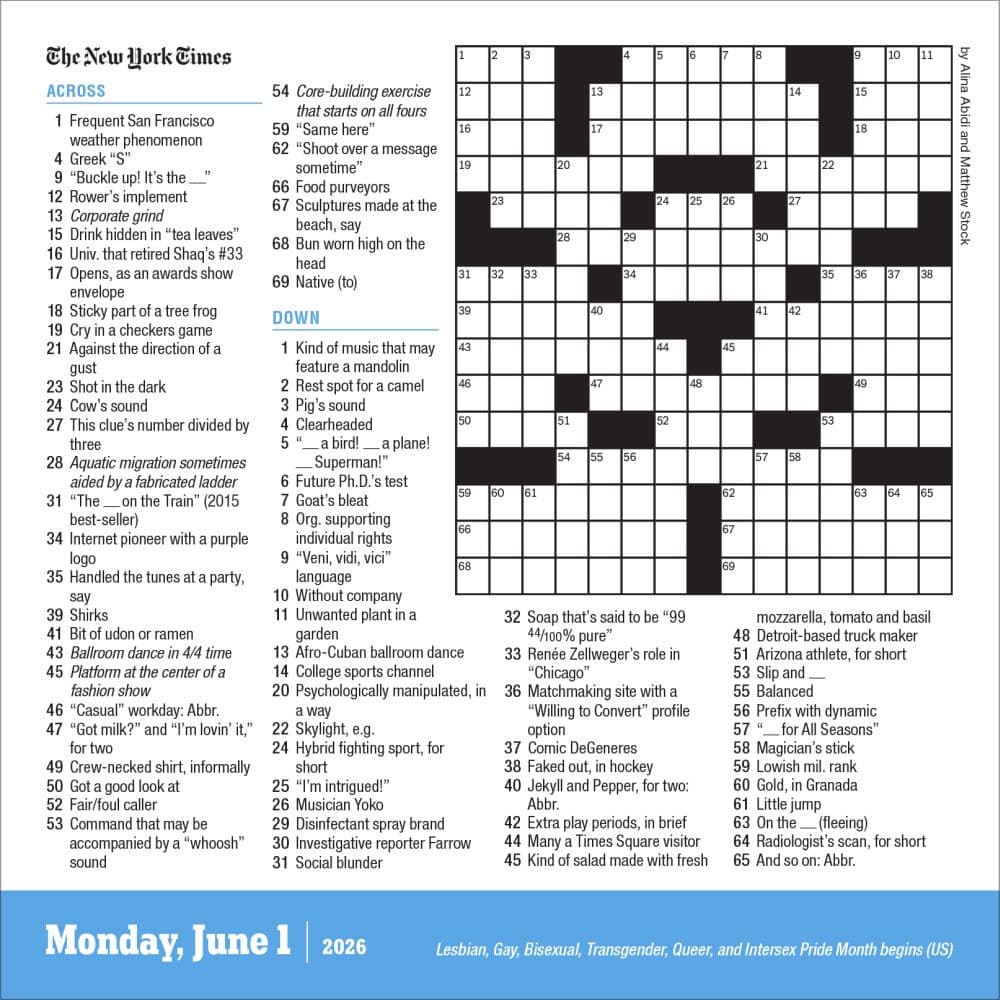 New York Times Daily Crosswords 2026 Desk Calendar Fifth Alternate Image