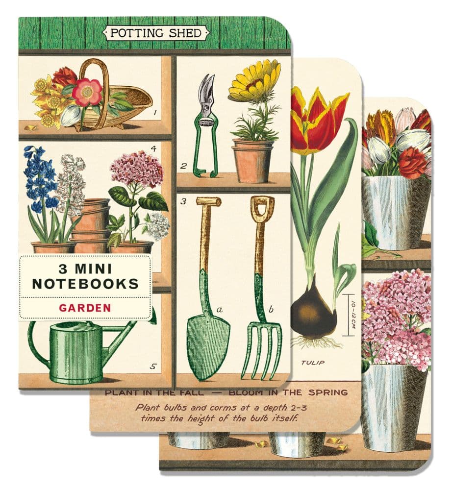 Cavallini Papers & Co. Gardening Mini Notebook (3 pack)