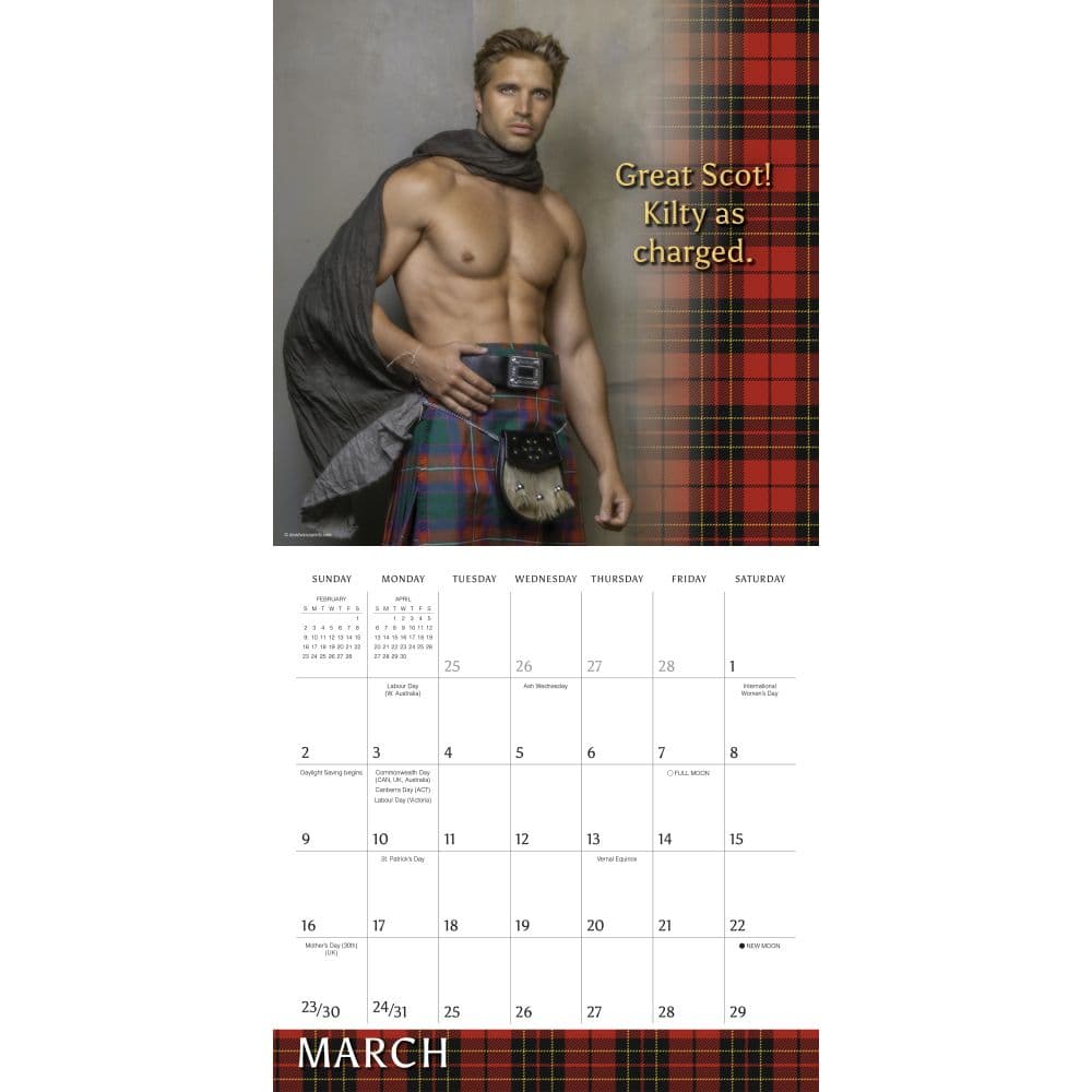 Kilty Pleasures 2025 Wall Calendar - Calendars.com
