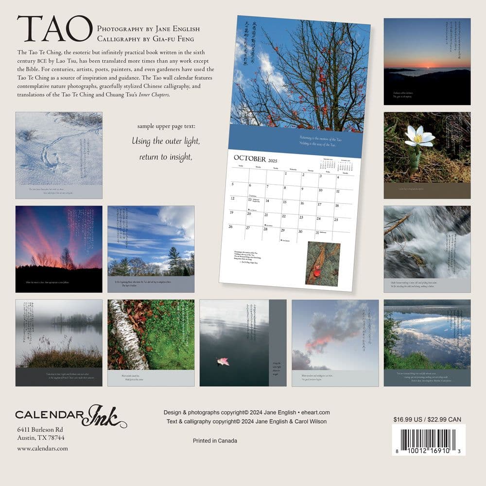 Tao 2025 Wall Calendar Alt1