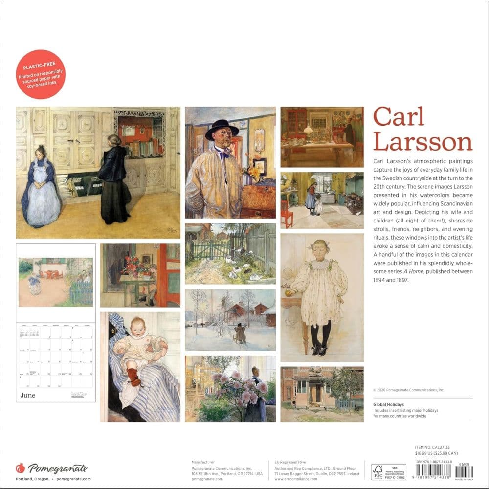 Carl Larsson 2027 Wall Calendar First Alternate Image