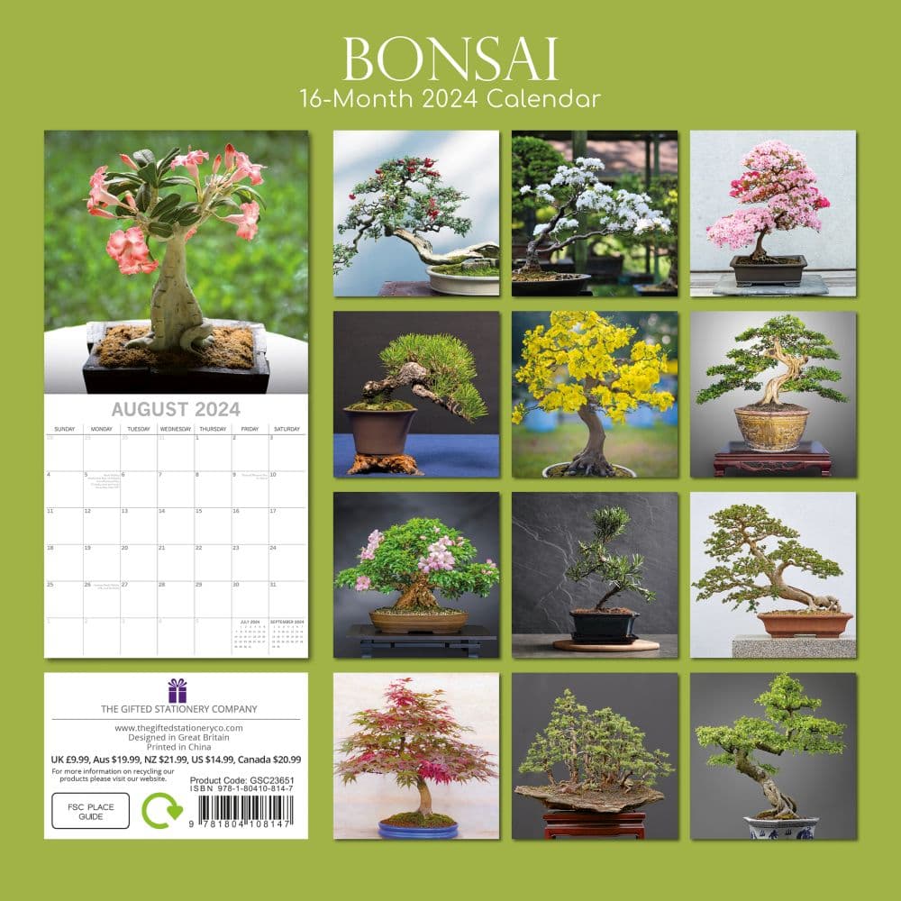 Bonsai 2024 Wall Calendar