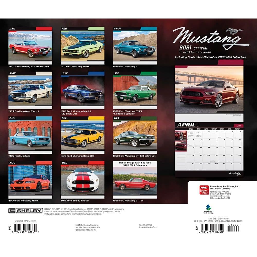 Mustang Wall Calendar
