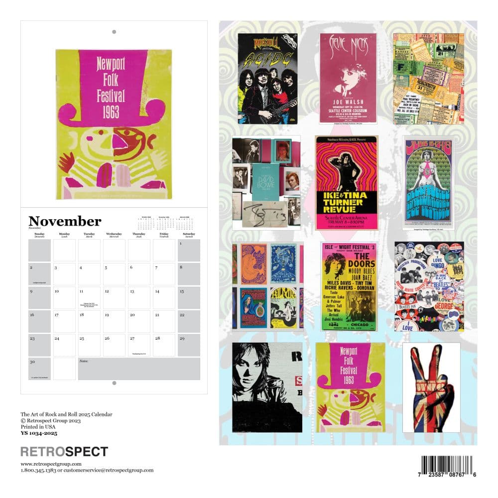 Art Of Rock And Roll Square 2025 Wall Calendar First Alternate Image width="1000" height="1000"