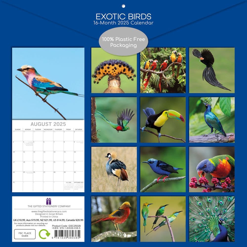 Exotic Birds 2025 Wall Calendar First Alternate Image width=&quot;1000&quot; height=&quot;1000&quot;