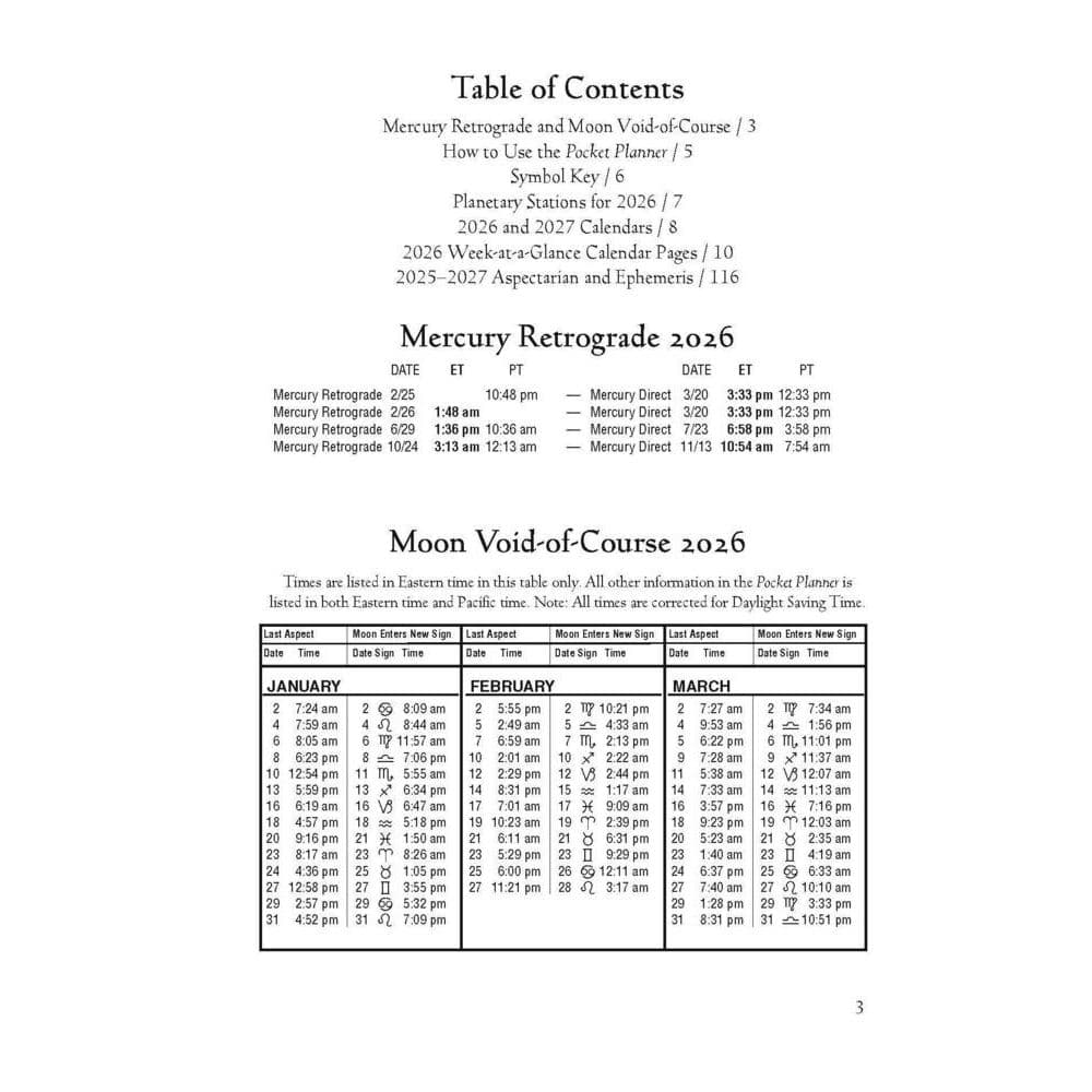 Astrological 2026 Pocket Planner Third Alternate Image
