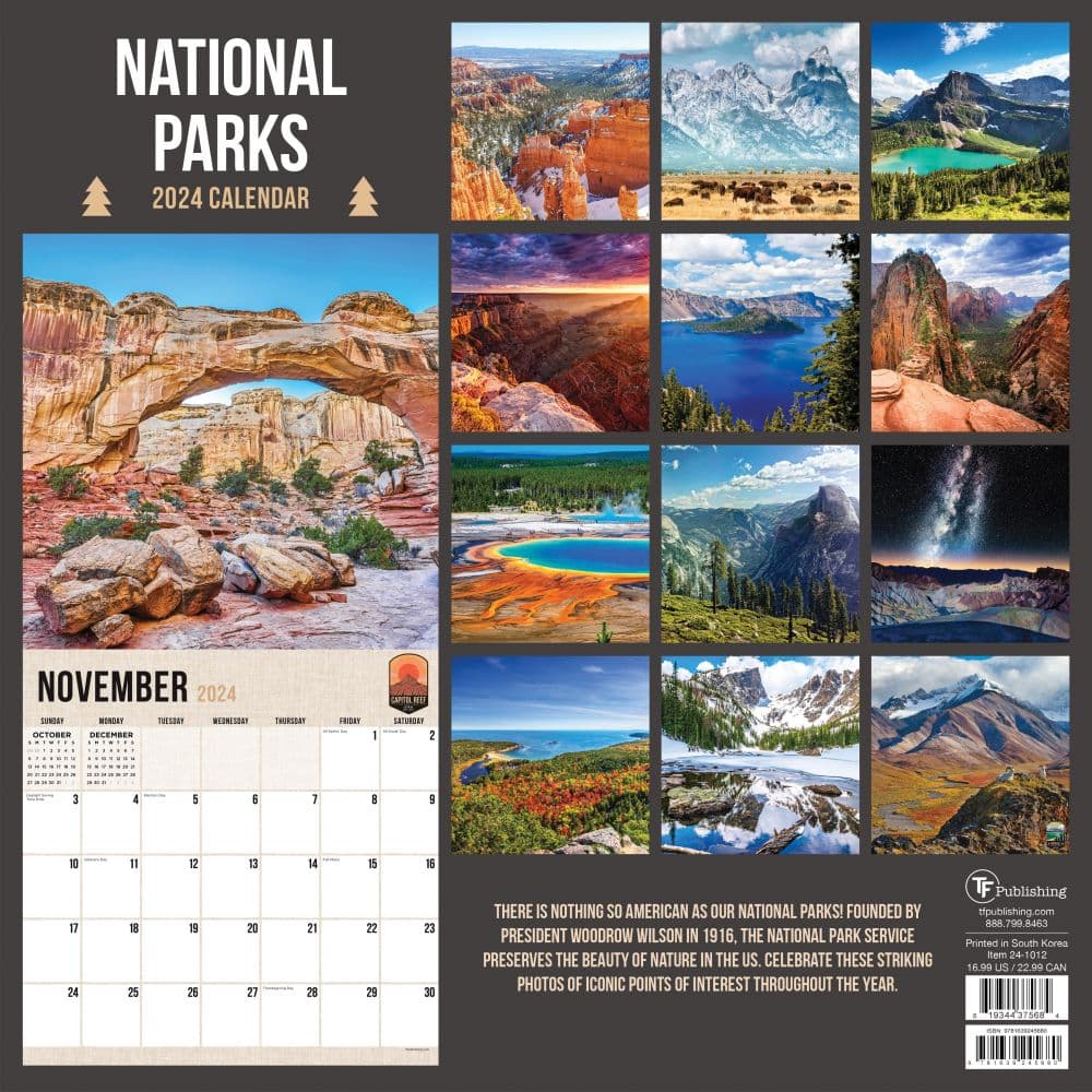 National Parks 2024 Wall Calendar First Alternate Image width=&quot;1000&quot; height=&quot;1000&quot;