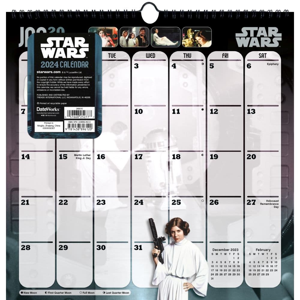 Star Wars Spiral 2024 Wall Calendar