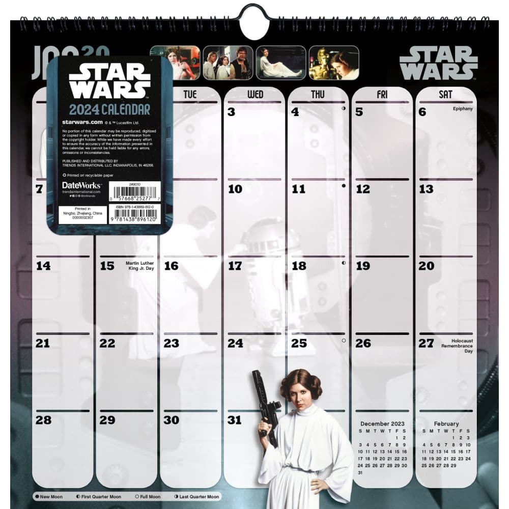 Star Wars Spiral 2025 Wall Calendar