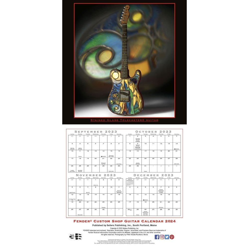 Fender Guitar 2024 Wall Calendar