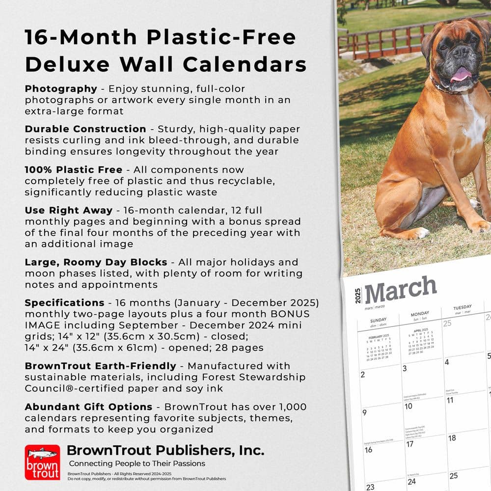 Boxers Deluxe 2025 Wall Calendar info