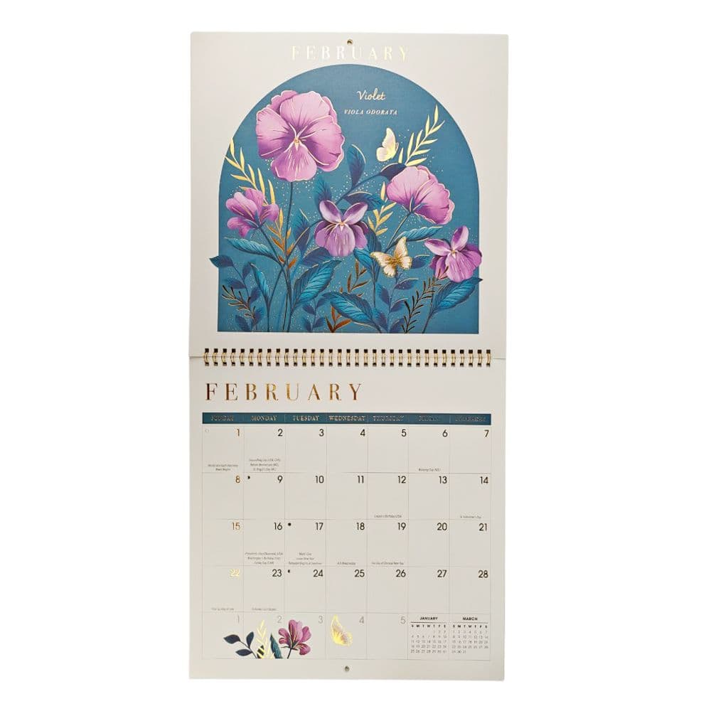 Birth Flowers 2026 Spiral Wall Calendar Third Alternate Image