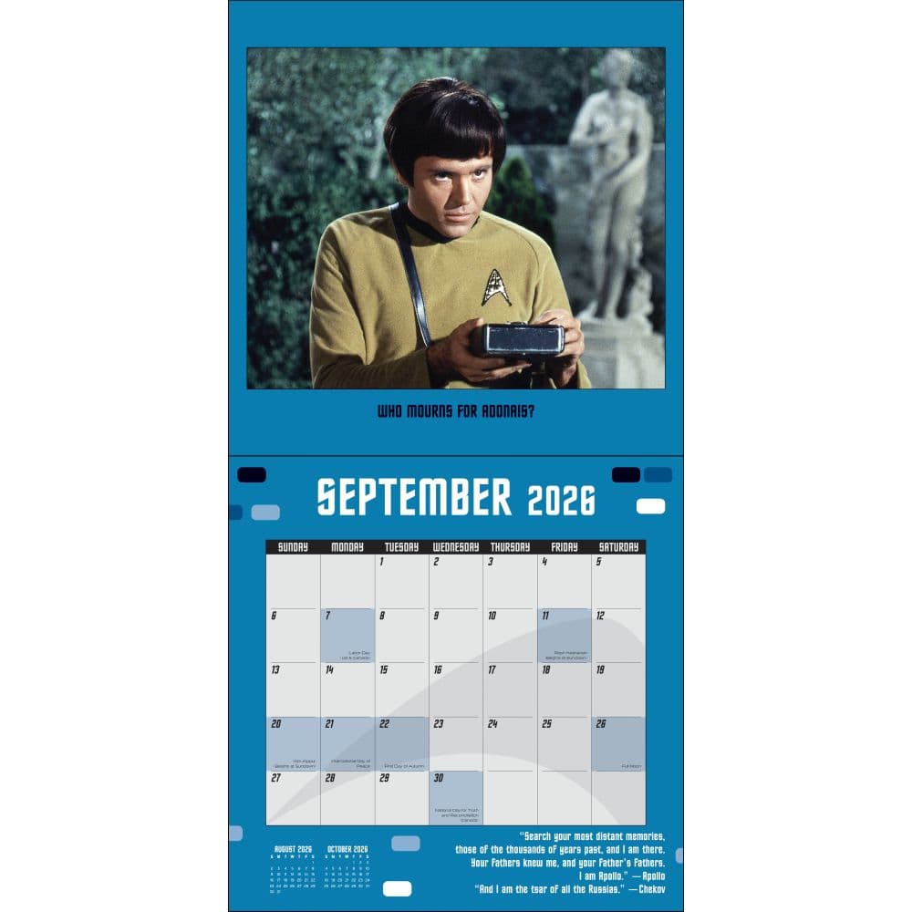 Star Trek Original Series 2026 Wall Calendar Fourth  Alternate Image