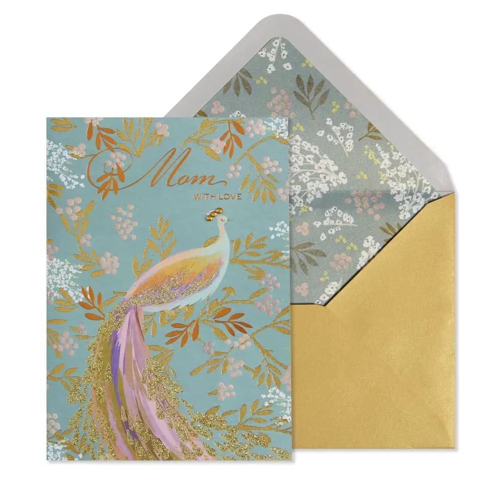 image Peacock on Teal Mother&#39;s Day Card Main Product Image width=&quot;1000&quot; height=&quot;1000&quot;