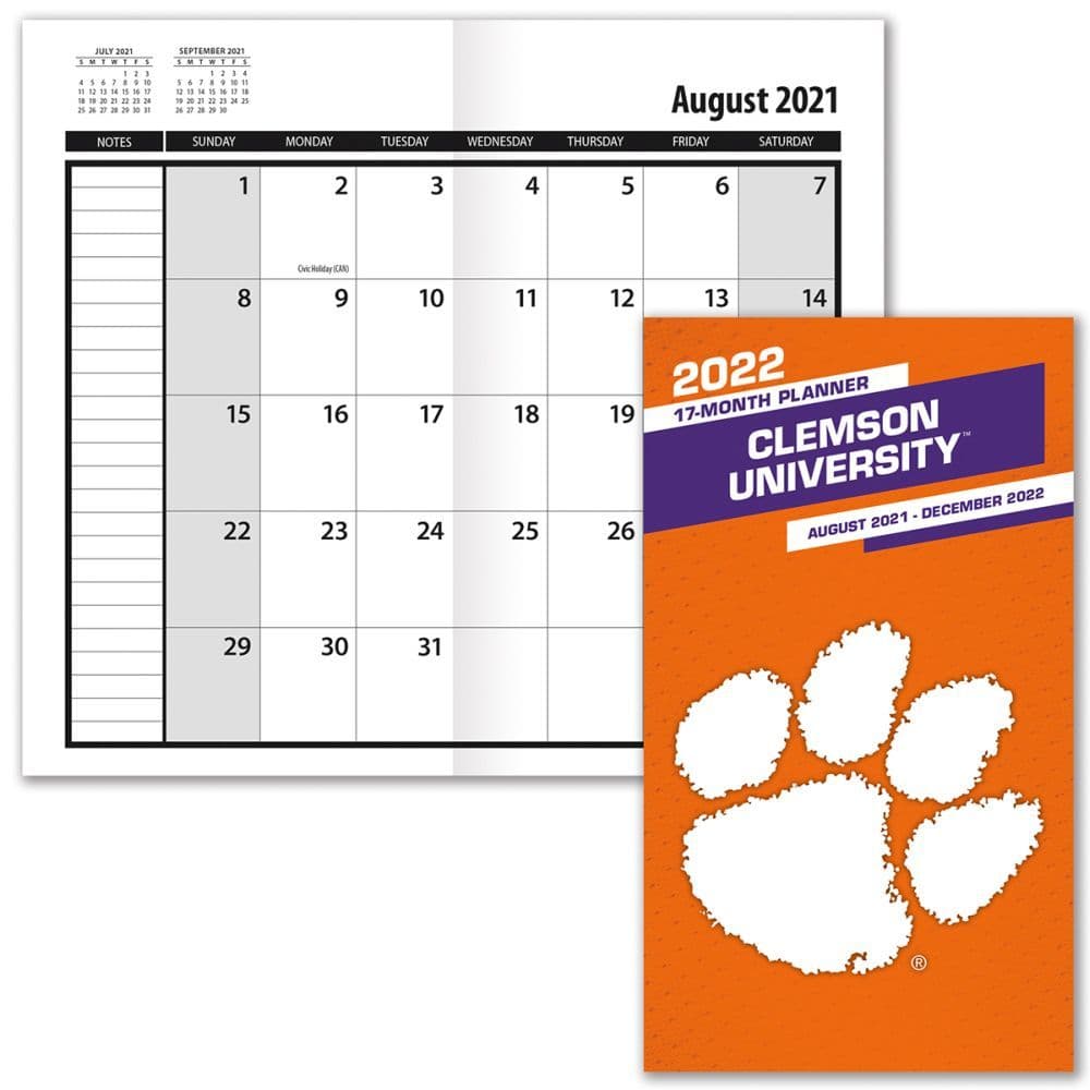 Clemson Tigers 2022 17-Month Pocket Planner - Calendars.com