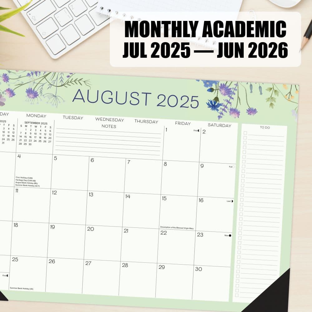 Wildflowers Academic 2026 Monthly Small Desk Pad Main Image_ALT4