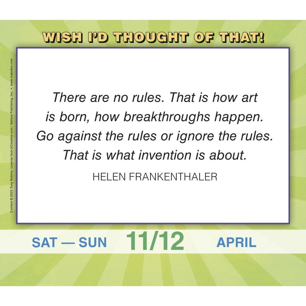Wish Id Thought Of Inventions 2026 Desk Calendar Third Alternate Image