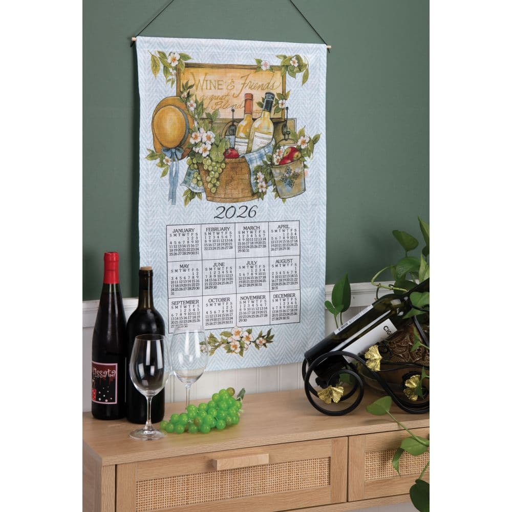 Wine Basket 2026 Calendar Towel Second Alternate Image