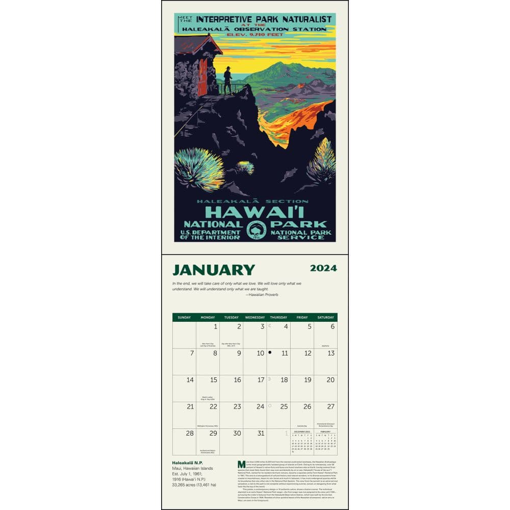 National Parks WPA Grid 2024 Wall Calendar