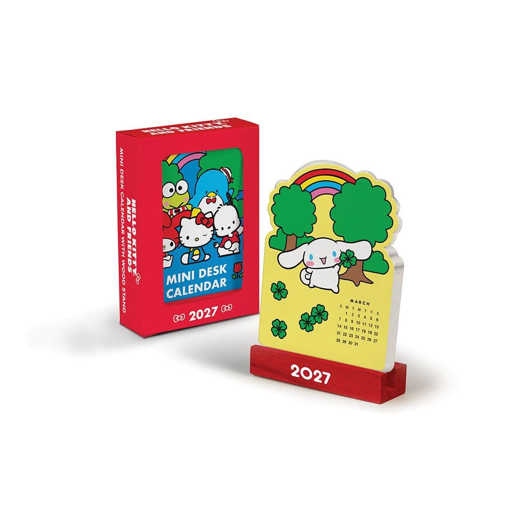 image Hello Kitty and Friends Retro 2027 Mini Desk Calendar with Wood Stand Main Product Image