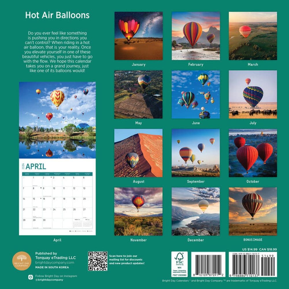 Hot Air Balloons 2024 Wall Calendar First Alternate Image width=&quot;1000&quot; height=&quot;1000&quot;