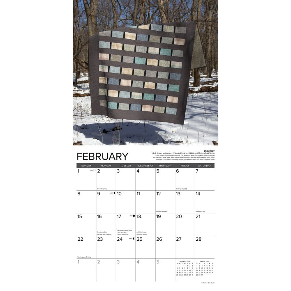 Quilt Art of 2026 Wall Calendar Second Alternate Image