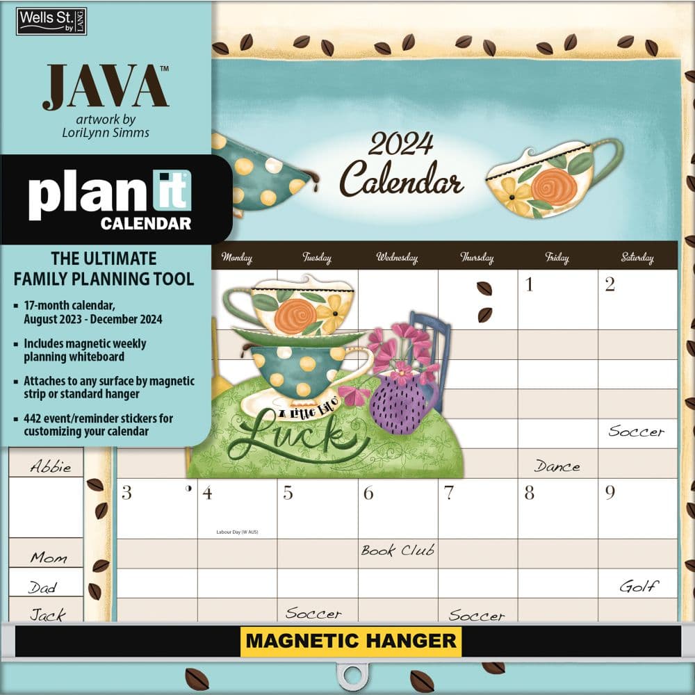 Java Plan It 2024 Wall Calendar Main Image