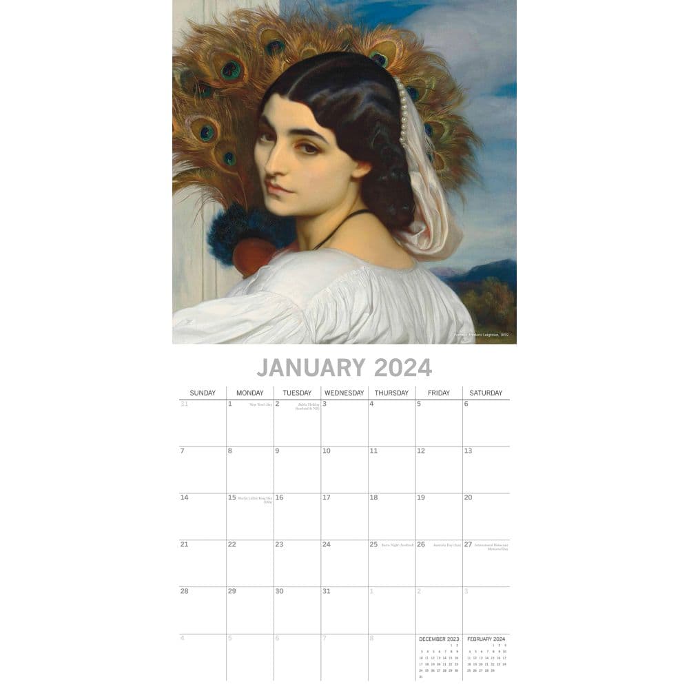Pre-Raphaelites 2024 Wall Calendar January